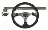 EZ-GO RXV and TXT Black and Silver Steering Wheel/Hub Adapter/Chrome Cover Kit