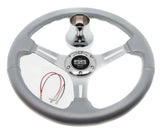 Club Car DS Steering Wheel with Hub Adapter - Silver - 1985 to Current