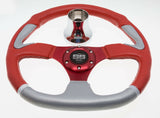 Club Car Precedent Steering Wheel with Hub Adapter - Red & Grey