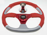 Yamaha Drive(G29) and G16-G22 Golf Cart Red/Silver Steering Wheel & Hub Adapter