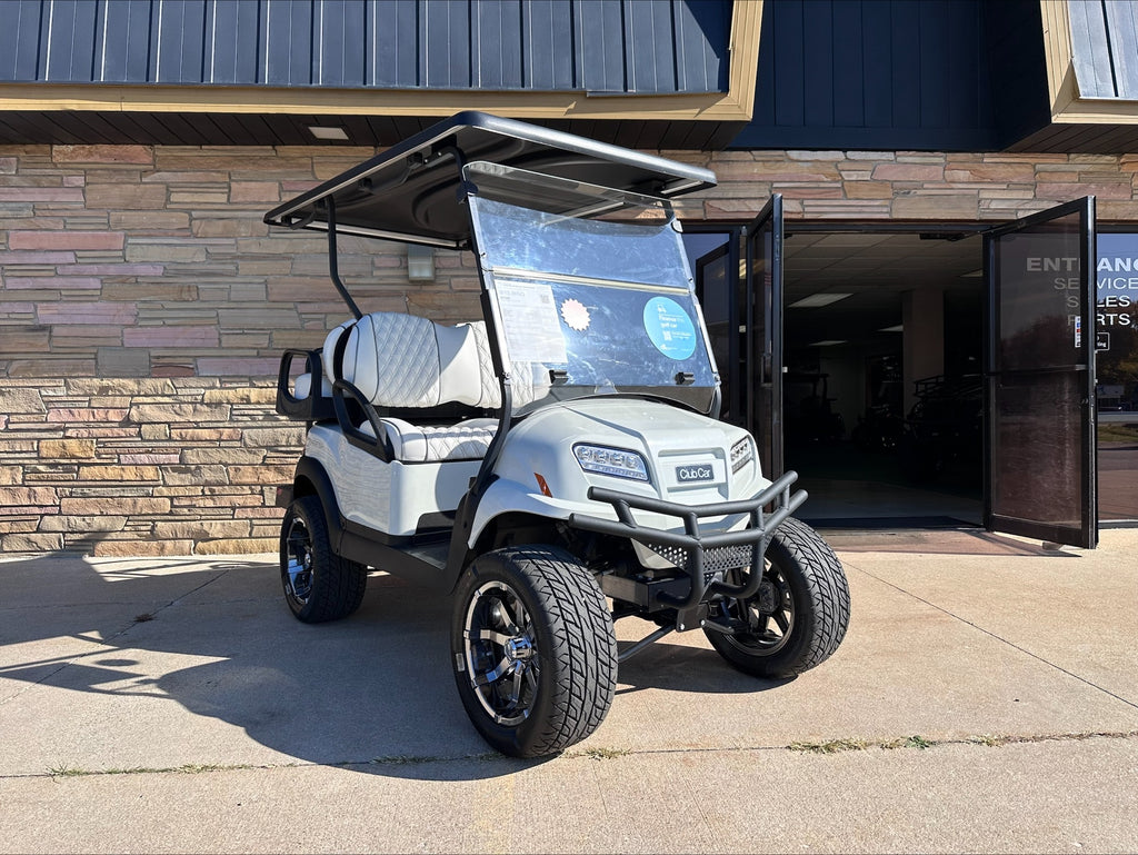 2023 Club Car Onward HP Glacier White Lifted Four Passenger Electric