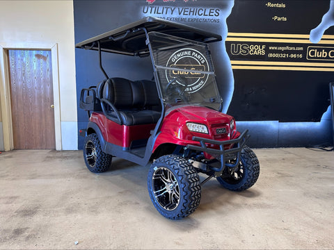 2023 Club Car Onward Candy Apple Red Lifted Four Passenger Gas