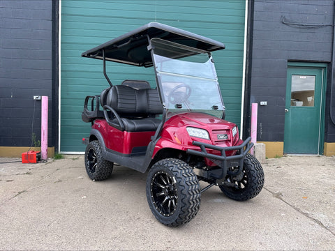 2023 Club Car Onward HP Candy Apple Red Lifted Four Passenger Electric