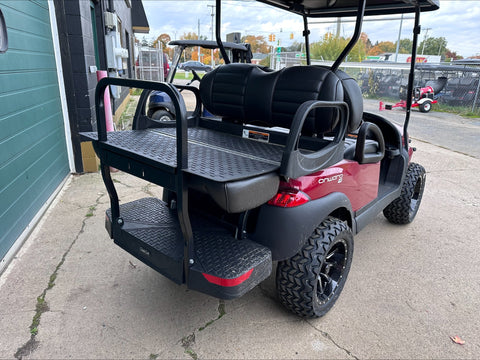 2023 Club Car Onward HP Candy Apple Red Lifted Four Passenger Electric