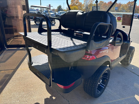 2023 Club Car Onward Candy Apple Red Lifted Four Passenger HP Electric