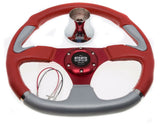 Club Car Precedent Steering Wheel with Hub Adapter - Red & Grey