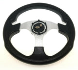 EZ-GO RXV and TXT Black and Silver Steering Wheel with Hub Adapter