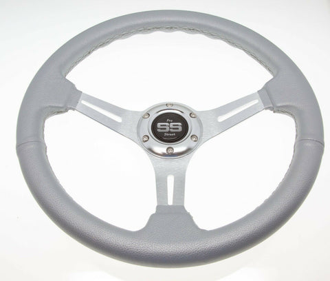 Golf Cart Steering Wheel 6 Hole Pattern - Silver