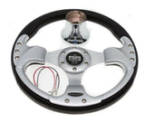 Club Car Precedent Steering Wheel with Hub Adapter - Black and Silver 2004+