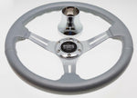 Club Car DS Steering Wheel with Hub Adapter - Silver - 1985 to Current