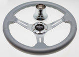 Club Car DS Steering Wheel with Hub Adapter - Silver - 1985 to Current