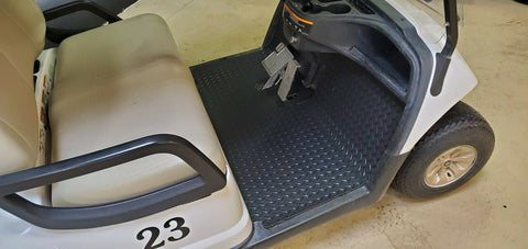Yamaha Drive 2007 to Current Golf Cart Black Rubber Diamond Plate Floor Mat